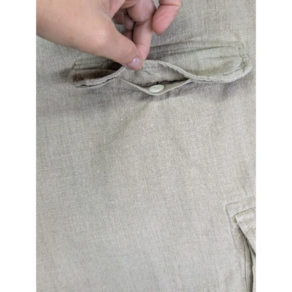 Daniel Cremieux Men’s Linen Khaki Cargo Shorts 36
